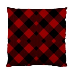 Red Diagonal Plaid Big Standard Cushion Case (one Side) by ConteMonfrey