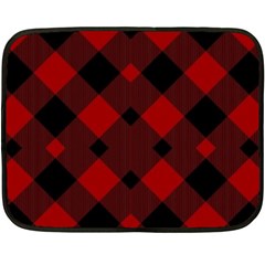 Red Diagonal Plaid Big Double Sided Fleece Blanket (mini)  by ConteMonfrey