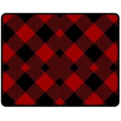 Red Diagonal Plaid Big Fleece Blanket (medium)  by ConteMonfrey