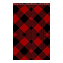 Red Diagonal Plaid Big Shower Curtain 48  X 72  (small)  by ConteMonfrey