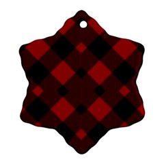 Red Diagonal Plaid Big Ornament (snowflake) by ConteMonfrey