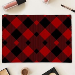 Red Diagonal Plaid Big Cosmetic Bag (xxl) by ConteMonfrey