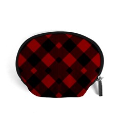 Red Diagonal Plaid Big Accessory Pouch (small) by ConteMonfrey