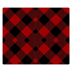 Red Diagonal Plaid Big Double Sided Flano Blanket (small)  by ConteMonfrey