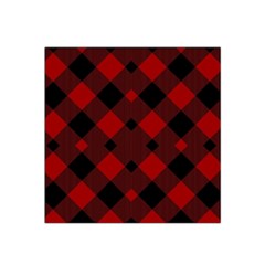 Red Diagonal Plaid Big Satin Bandana Scarf 22  X 22  by ConteMonfrey