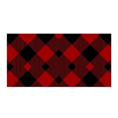 Red Diagonal Plaid Big Satin Wrap 35  X 70  by ConteMonfrey