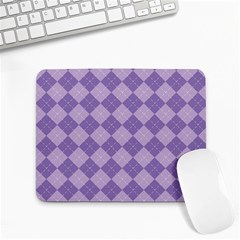 Diagonal Comfort Purple Plaids Small Mousepad by ConteMonfrey