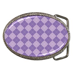 Diagonal Comfort Purple Plaids Belt Buckles by ConteMonfrey