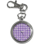 Diagonal Comfort Purple Plaids Key Chain Watches Front