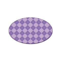 Diagonal Comfort Purple Plaids Sticker (oval) by ConteMonfrey