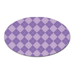 Diagonal Comfort Purple Plaids Oval Magnet by ConteMonfrey