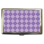 Diagonal Comfort Purple Plaids Cigarette Money Case Front