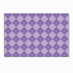 Diagonal Comfort Purple Plaids Postcard 4 x 6  (pkg Of 10) by ConteMonfrey