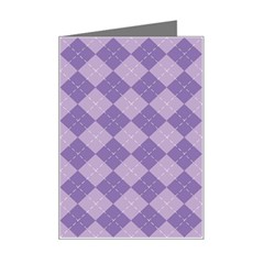 Diagonal Comfort Purple Plaids Mini Greeting Card by ConteMonfrey