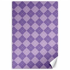 Diagonal Comfort Purple Plaids Canvas 12  X 18  by ConteMonfrey