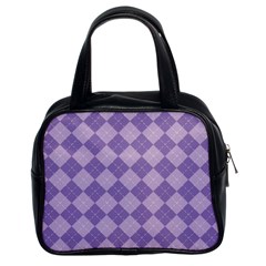 Diagonal Comfort Purple Plaids Classic Handbag (two Sides) by ConteMonfrey