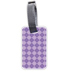 Diagonal Comfort Purple Plaids Luggage Tag (one Side) by ConteMonfrey