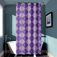 Diagonal Comfort Purple Plaids Shower Curtain 36  X 72  (stall)  by ConteMonfrey