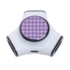 Diagonal Comfort Purple Plaids 3-port Usb Hub by ConteMonfrey