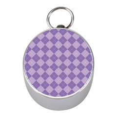 Diagonal Comfort Purple Plaids Mini Silver Compasses by ConteMonfrey