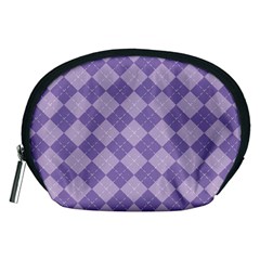 Diagonal Comfort Purple Plaids Accessory Pouch (medium) by ConteMonfrey