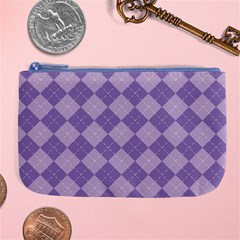 Diagonal Comfort Purple Plaids Large Coin Purse by ConteMonfrey