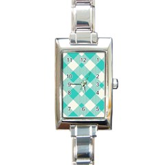 Diagonal Blue Torquoise Rectangle Italian Charm Watch by ConteMonfrey