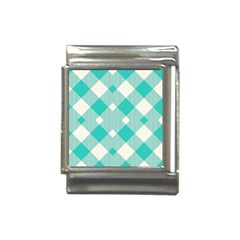 Diagonal Blue Torquoise Italian Charm (13mm) by ConteMonfrey