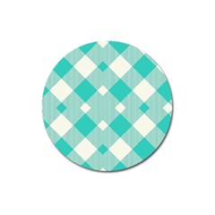 Diagonal Blue Torquoise Magnet 3  (round) by ConteMonfrey