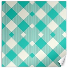 Diagonal Blue Torquoise Canvas 16  X 16 