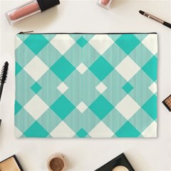 Diagonal Blue Torquoise Cosmetic Bag (xl) by ConteMonfrey