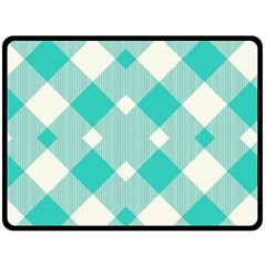 Diagonal Blue Torquoise Fleece Blanket (large)  by ConteMonfrey