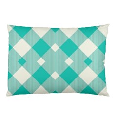 Diagonal Blue Torquoise Pillow Case (two Sides) by ConteMonfrey