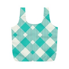 Diagonal Blue Torquoise Full Print Recycle Bag (m) by ConteMonfrey