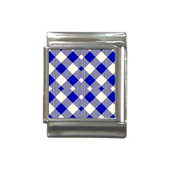 Blue Diagonal Plaids  Italian Charm (13mm) by ConteMonfrey