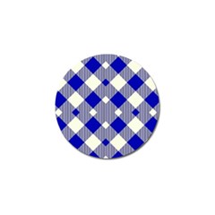 Blue Diagonal Plaids  Golf Ball Marker (4 Pack) by ConteMonfrey