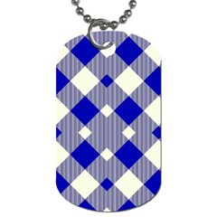 Blue Diagonal Plaids  Dog Tag (two Sides) by ConteMonfrey