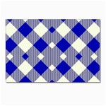 Blue Diagonal Plaids  Postcard 4 x 6  (Pkg of 10) Front