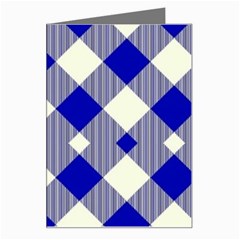 Blue Diagonal Plaids  Greeting Card by ConteMonfrey