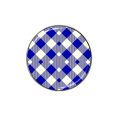 Blue Diagonal Plaids  Hat Clip Ball Marker (4 Pack) by ConteMonfrey