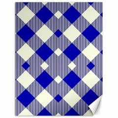 Blue Diagonal Plaids  Canvas 12  X 16  by ConteMonfrey