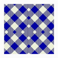 Blue Diagonal Plaids  Medium Glasses Cloth (2 Sides) by ConteMonfrey