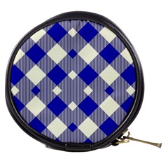 Blue Diagonal Plaids  Mini Makeup Bag by ConteMonfrey