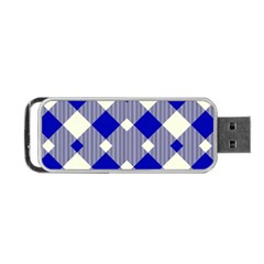 Blue Diagonal Plaids  Portable Usb Flash (one Side) by ConteMonfrey