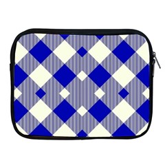 Blue Diagonal Plaids  Apple Ipad 2/3/4 Zipper Cases by ConteMonfrey