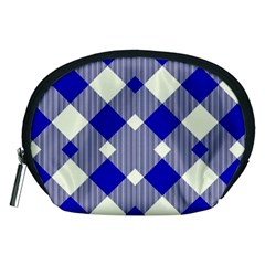 Blue Diagonal Plaids  Accessory Pouch (medium) by ConteMonfrey