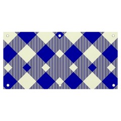 Blue Diagonal Plaids  Banner And Sign 6  X 3  by ConteMonfrey