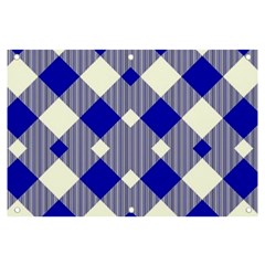 Blue Diagonal Plaids  Banner And Sign 6  X 4  by ConteMonfrey