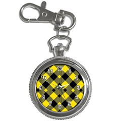 Yellow Diagonal Plaids Key Chain Watches by ConteMonfrey