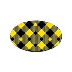 Yellow Diagonal Plaids Sticker Oval (10 Pack) by ConteMonfrey